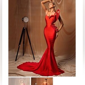 Stunning red dress. Worn once for my wedding reception. Beautiful floor length